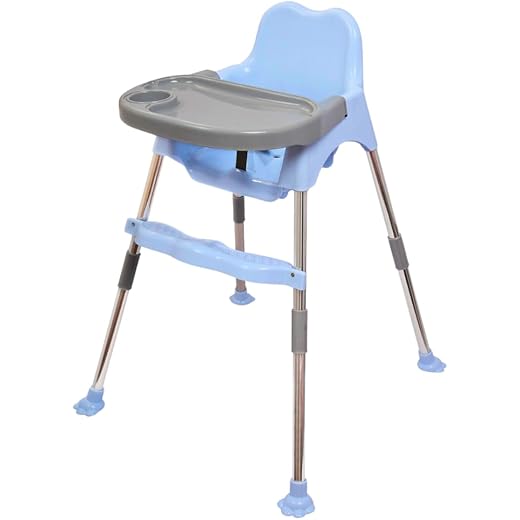 My Giraffe Bobo 3-in-1 Convertible Baby High Chair with Tray & Footrest | Easy-to-Clean Feeding Chair & Toddler Seat, Lightweight & Sturdy (Light Blue, Up to 20kg)