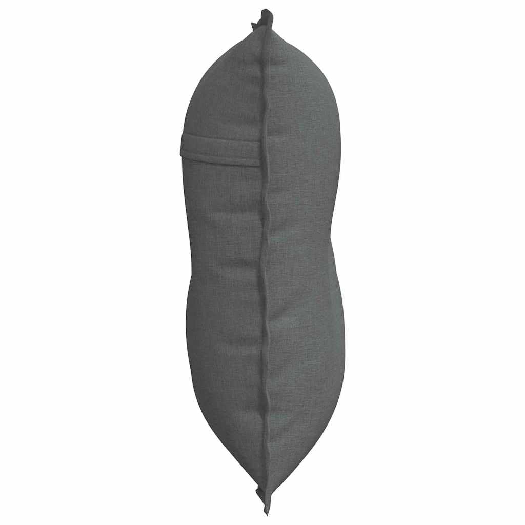 Cuscino per la schiena in tessuto grigio scuro, 80 x 19 x 50 cm, con imbottitura in poliestere, cuscino lombare ergonomico per ufficio, divano e soggiorno, supporto per la colonna vertebrale