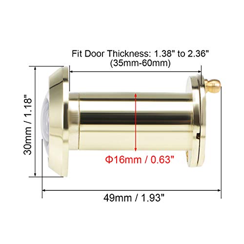 Uxcell Door Viewer, Brass 220-Degree Door Viewer Peephole With Cover For 35Mm-60Mm Doors, Polished Gold Finish, 2 Pcs #TOP1