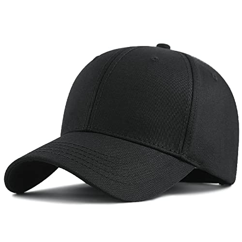 ISWMM Großer Kopfhut Sport XXL Übergröße Baseball Cap Big Head Hat Plus 60-65 cm, Schwarz