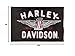 Harley-Davidson Embroidered Frayed Estate Winged #1 Flag, 3 x 5 ft. Black 124917
