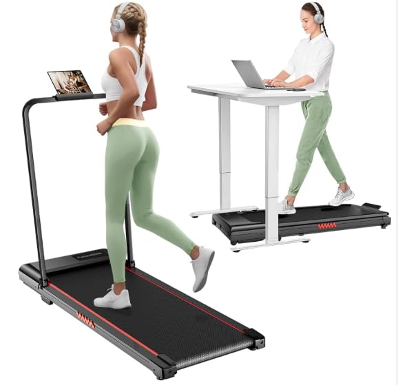 Image of Walking Pad Treadmill with Incline and Handle Bar, Walking Pad with Remote Control and Incline for Home Office, Led Display