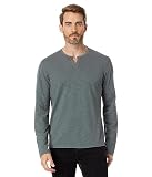Vince Mens SLUB Split Neck L/S, Dusty Teal, Medium