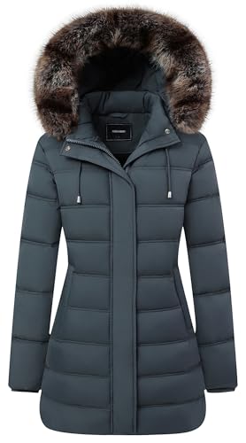 TYBBNY Women's Winter Coat Waterproof Long Puffer Jacket with Detachable Hood-Thermal Insulated Parka, Fleece Lined for Extreme Cold, Daily Commute & Outdoor