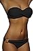 Imilan Twist Bandeau Bikini Set Swimwear Swimsuit for Women (M, Black)
