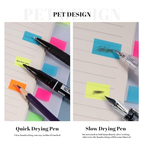 VICDUEKG 900 Blätter Sticky Notes Haftstreifen Klebezettel Transparent Page Marker Klein Haftstreifen Wiederbeschreibbar Durchsichtige Index Tabs für Schreibwaren Aesthetic Studieren Büro