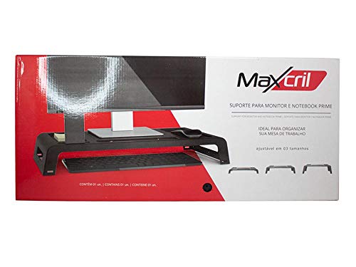 Suporte para Monitor e Notebook Prime Preto Maxcril, PRETA