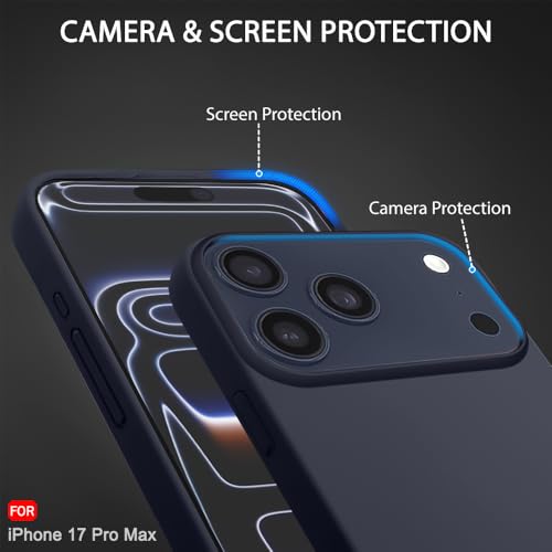 Image of TheGiftKart Liquid Silicone Back Cover Case for iPhone 17 Pro Max | Soft Micro-Fibre Lining Inside | Camera & Screen Protection | Shockproof Back Cover Case for iPhone 17 Pro Max (Silicone, Blue)