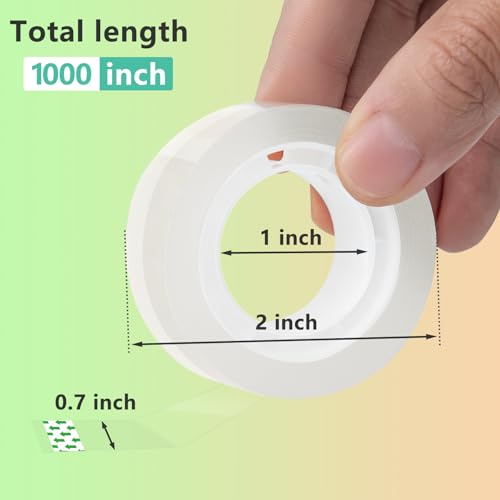 Image of OWLKELA 12 Rolls Clear Tape Refills, 60U, 0.7 inch x 1000 inch