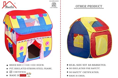 Image of Homecute Foldable Pop Up Hut Type Kids Toys Jumbo Size Play Tent House for Boys and Girls (Big Size Multi)
