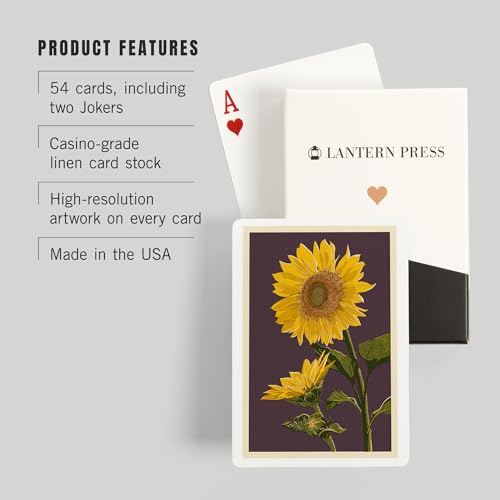 Naipes Sunflowers, Letterpress, 52 Cartas Póker miniatura 3