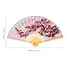 Alipis Folding Hand Fan for Women - Foldable Chinese Japanese Vintage Bamboo Silk Fan - for Hot Flash Church Decoration EDM Music Festival Dance Party Performance