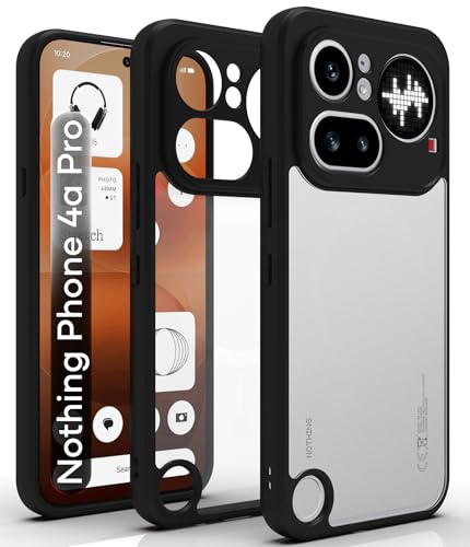 Image of RIGGEAR Shockproof Sleek Hybrid Armor Back Cover Case for Nothing Phone 4a Pro 5G (Clear PC + Black TPU Bumper)