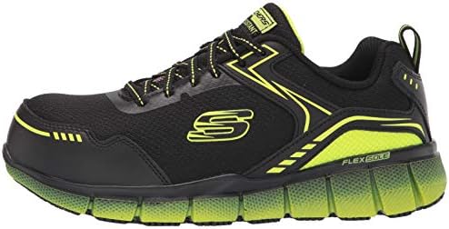 Skechers Men's Athletic Work Style Construction Shoe, Black-Lime, 8.5 | Image 7