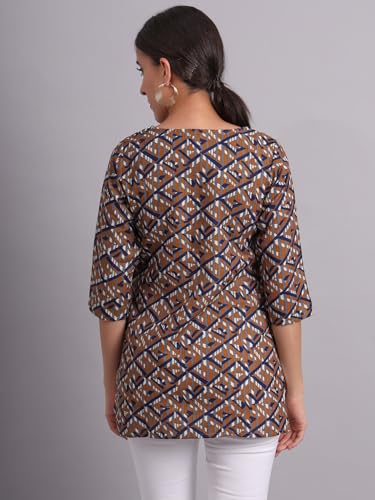 Image of PATLANI Women's Cotton Printed Short Fullstitched Kurti /Kurtas.