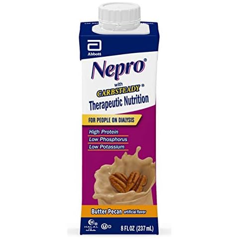 Nepro Nutrition Shake for People on Dialysis, with 19 Grams of Protein, 420 Calories, Butter Pecan, 8 fl oz, 24 Count Cover