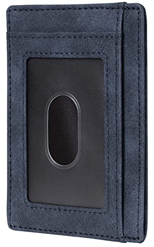 Image of Travelambo Slim Wallet Front Pocket Minimalist Leather RFID Blocking Medium Size