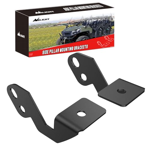 Image of Nilight 2PCS Side Pillar Mounting Brackets LED Metal Mounting Brackets for UTV Off Road 2014-2018 Polaris RZR XP 1000 RZR 900, 2 Years Warranty (90045B) Black
