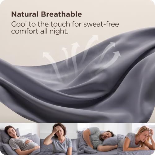 Image of Bedsure PureWoven Queen Fitted Sheet Qnly, 100% Rayon Derived from Bamboo