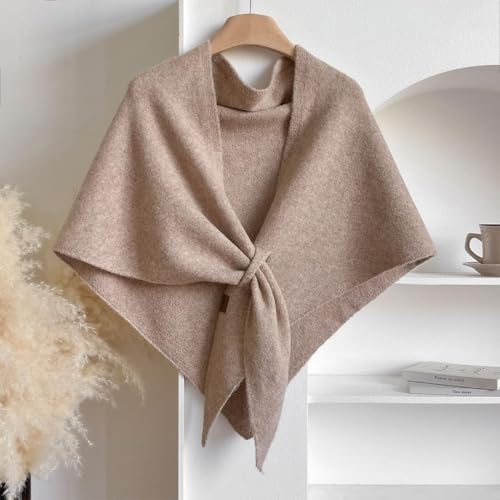 Women's Solid Color Scarf, Casual Soft Comfortable Shawl for Daily Wear, Pashmina Shawl Wraps Knitted Cardigan2