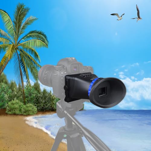Image of Professional LCD Camera Viewfinder, 3X Magnification, 3-3.2 Inch Screen Compatible, Sunshade Hood for SLR, Mirrorless Cameras