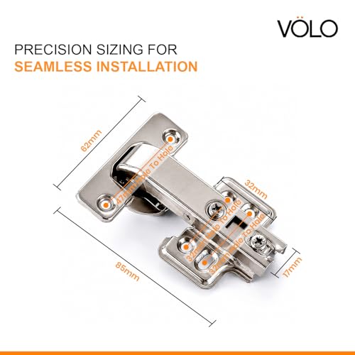 Image of VOLO Kitchen Corner Concealed Hinge with Screws - Full Overlay Concealed Cabinet Hinge for Modern Kitchens, Smooth Operation, Easy Access, Maximize Storage Space (90 Blind Corner 2D | Normal)