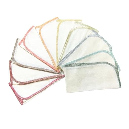 1 Ply Organic Flannel Washable Baby Wipes 8 x 8 Inches Set of 10 Earthtone Assortment