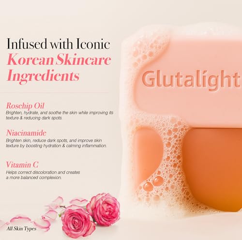Glutalight Glutathione Rose Oil Soap | Korean Skincare Bathing Soap with  Niacinamide, Vitamin C & Rosehip Oil | Fades Dark Spots & Hyperpigmentation  | Anti-Aging & Skin Repair | Pack of 2 - Price History