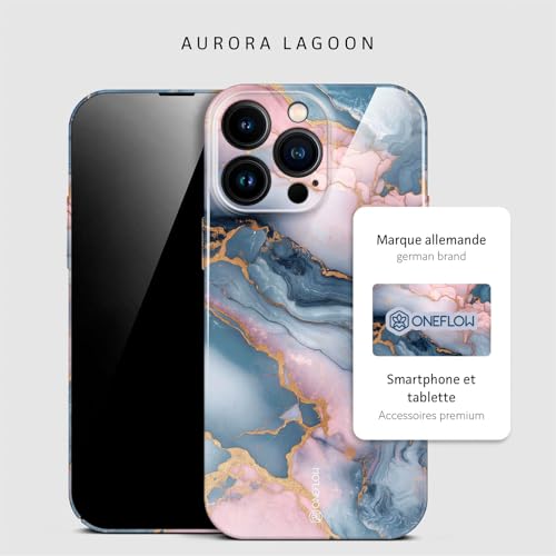 Coque iPhone 16 Pro Max ONEFLOW Bliss Cover - Protection marbre rose or gris - 4