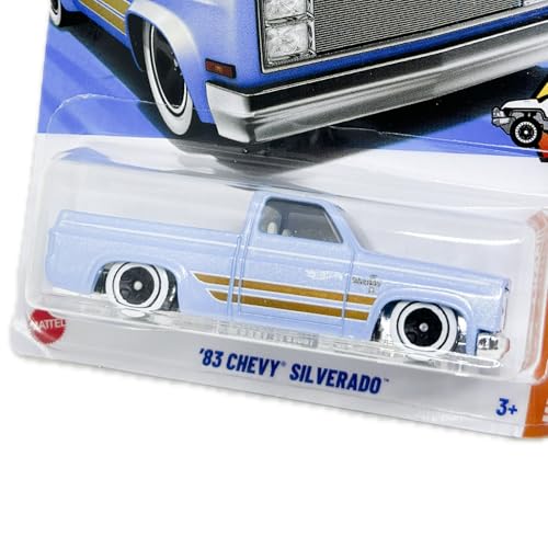 Hot Wheels Chevy Silverado 1983 Azul 1:64 miniatura 2