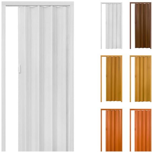 Image of Portable Home Accordion Folding Doors, Interior, Closet, Bifold, Sliding, Compact, PVC Retractable, White, 48in*80in for Indoors, Office