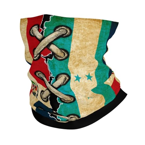 Calentador De Cuello Bandera De Honduras, Honduras Y República Dominicana. Combinación Vintage De La Bandera De La República Dominicana. Cuello Bufanda Respirable Sombreros Pasamontañas