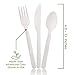 Ecovita 100% Compostable Forks Spoons Knives Cutlery Combo Set - 380 Large Disposable Utensils (7 in.) Eco Friendly Durable and Heat Resistant Alternative to Plastic Silverware with Convenient Tray