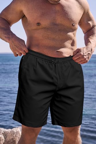 TENGINE Big and Tall Men's Swim Trunk 8" with Compression Liner 8 Inch Inseam Quick Dry Board Shorts & Zipper Pocket （2XL-9XL4