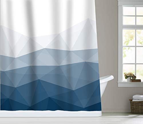 image for Sunlit Designer Shower Curtain,Popular Shower Curtain, Ombre Blue Fabr