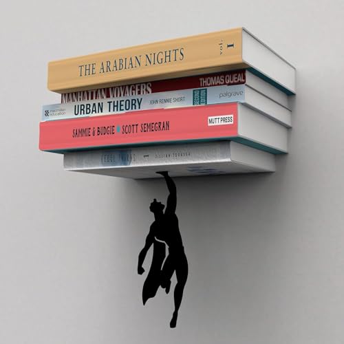 Image of Superhero Floating Bookshelf - Invisible Book Shelf for Wall Decor Home Library - Metal Book Shelf - Superhero Home Decore Bookshelves