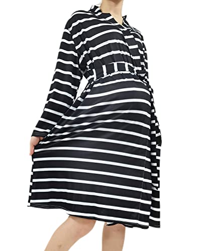 Image of SUFEINI Maternity Robe and Matching Baby Swaddle Blanket Set, Mommy Robe with Receiving Blanket Girls Boys Sleepwear