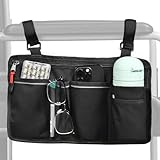 Wheelchair Side Bag & Walker Accessories Organizer - Hang-On Pouch w/Insulated Cup Holder, Large Storage. Perfect for Electric Wheelchairs & Rollators. Durable