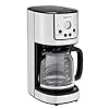 Amazon Basics 12 Cup Digital Coffeemaker with Carafe and Reusable Filter, Stainless Steel, Black