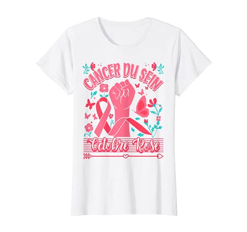 Femme Octobre Ruban Rose Cancer du Sein Sensibilisation T-Shirt Cover