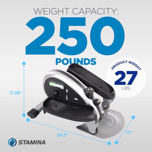 Image of Stamina Inmotion Compact Strider Foot Exercise Machine - Under Desk Elliptical - Standing or Seated Elliptical Fitness Equipment