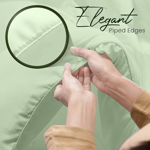 Utopia Bedding Comforters King Size, All Season Duvet Insert, Down Alternative Box Stitched Bed Comforter with Corner Tabs, Machine Washable (Sage Green)
