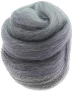 4x10g Wool Roving Fiber Hand Spinning Crafts for Doll Handmade Gray | Roving Wool & Fibers