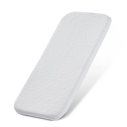 Image of ANGELBLISS Bassinet Mattress Topper, Gel Memory Foam Mattress with Removable Cover Fit for Cradle and Moses Basket (32" x 16"), Waterproof Breathable Soft Bassinet Mattress