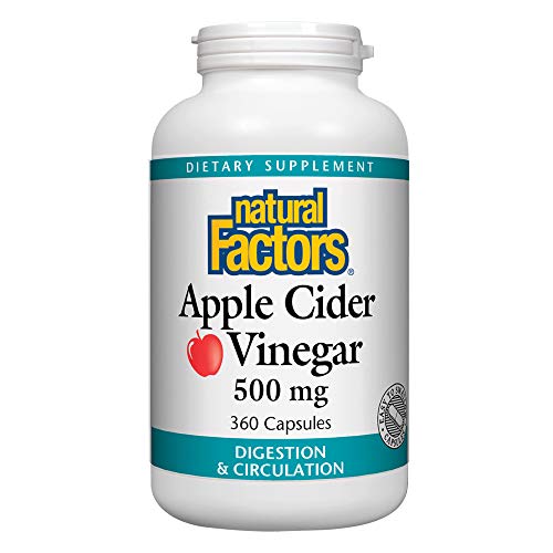 Natural Factors, Apple Cider Vinegar Capsule, Supports Digestion and Weight Management, Gluten Free, 360 Capsule