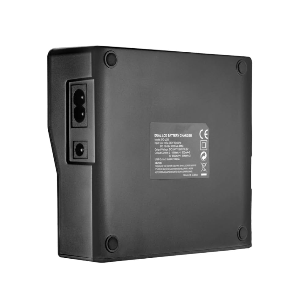Trade-Shop Juego 3 en 1: 2 baterías de iones de litio de 4400 mAh + cargador dual USB LCD compatible con Sony PMW-EX160, PMW-EX260, PMW-EX280, PXW-Z280V, PXW-Z190V