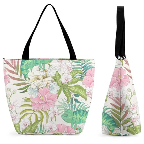 Sac à main animal vert pour femme grand cabas de shopping et voyage 32cm