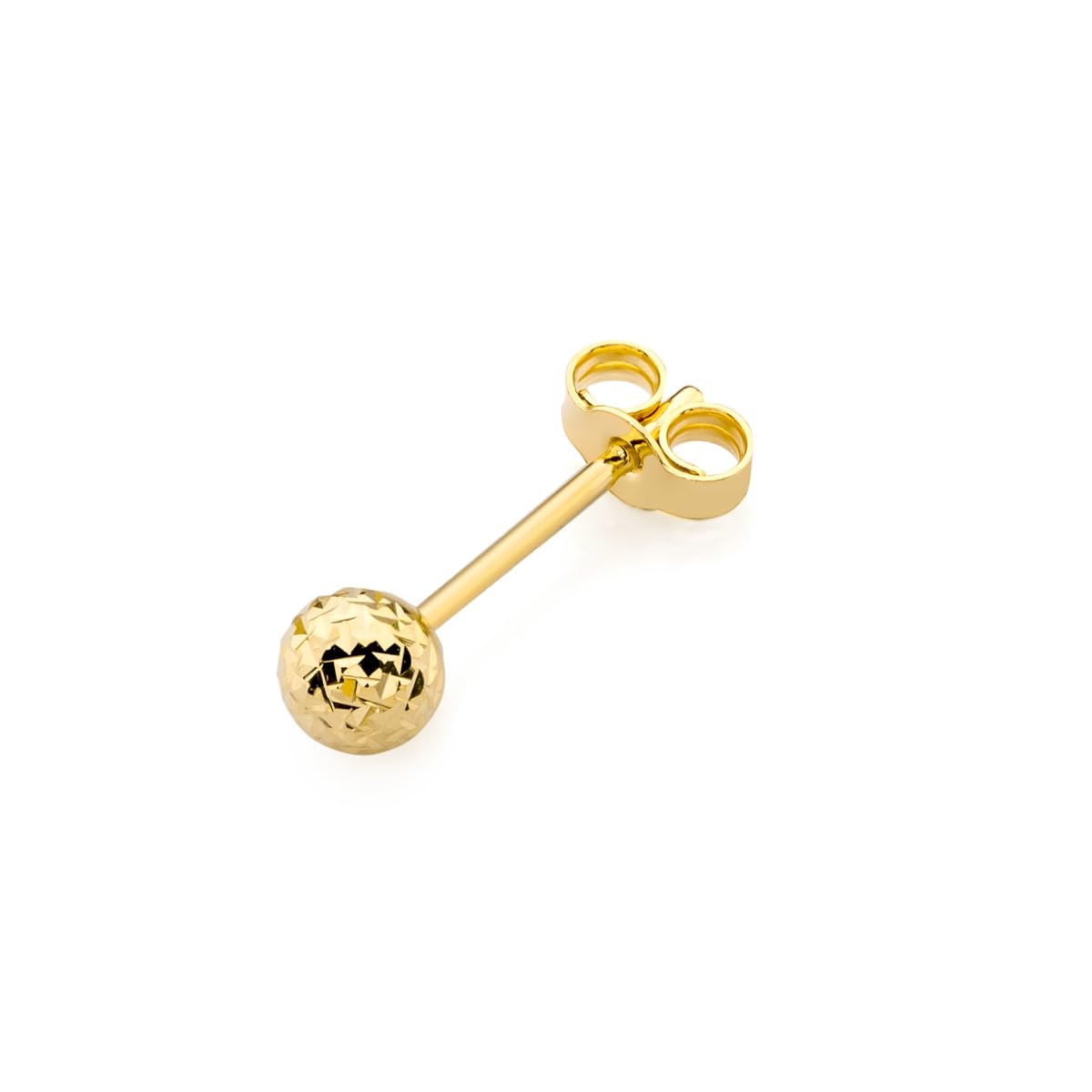 MARKO Einzelner Ohrstecker aus 14K Echtgold 585 – Kugel Ohrring Damen – Gold Ohrschmuck Einzelstück für Frauen & Mädchen – Klassischer Stecker Verschluss – Kein Paar
