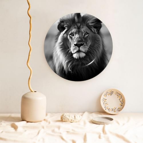 Assiette décorative lion pour salon et bureau avec support chic - 6