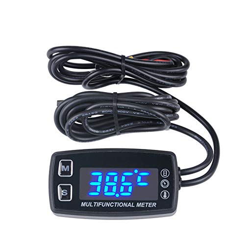 YONGYAO Termômetro tacômetro digital multifuncional para motocicleta à prova d'água com tela de LED